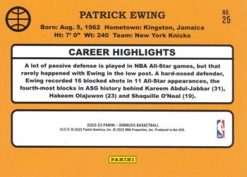 2022-23 Donruss - Retro Series #25 Patrick Ewing Back