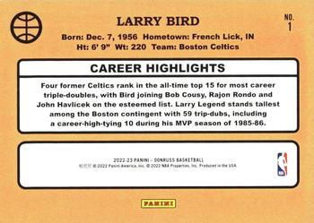 2022-23 Donruss - Retro Series Diamond #1 Larry Bird Back
