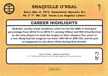 2022-23 Donruss - Retro Series Diamond #2 Shaquille O'Neal Back