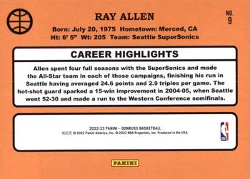 2022-23 Donruss - Retro Series Diamond #9 Ray Allen Back