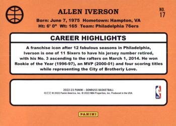 2022-23 Donruss - Retro Series Diamond #17 Allen Iverson Back