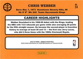 2022-23 Donruss - Retro Series Diamond #24 Chris Webber Back
