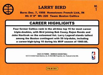 2022-23 Donruss - Retro Series Press Proof #1 Larry Bird Back