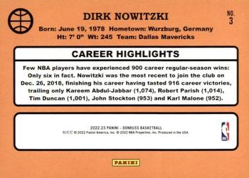 2022-23 Donruss - Retro Series Purple Press Proof #3 Dirk Nowitzki Back