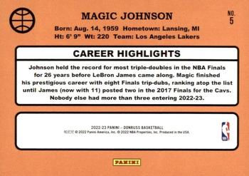 2022-23 Donruss - Retro Series Purple Press Proof #5 Magic Johnson Back