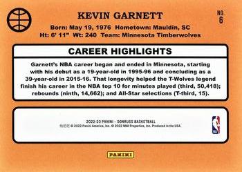 2022-23 Donruss - Retro Series Purple Press Proof #6 Kevin Garnett Back