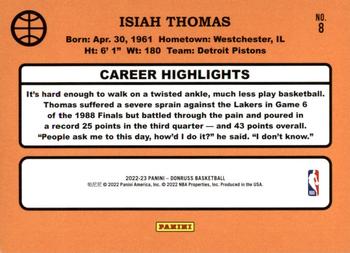 2022-23 Donruss - Retro Series Purple Press Proof #8 Isiah Thomas Back
