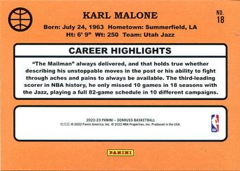 2022-23 Donruss - Retro Series Purple Press Proof #18 Karl Malone Back