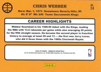 2022-23 Donruss - Retro Series Purple Press Proof #24 Chris Webber Back