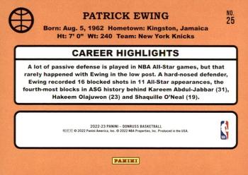 2022-23 Donruss - Retro Series Purple Press Proof #25 Patrick Ewing Back