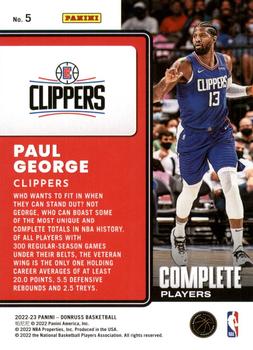 2022-23 Donruss - Complete Players #5 Paul George Back