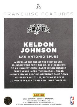 2022-23 Donruss - Franchise Features #30 Keldon Johnson Back