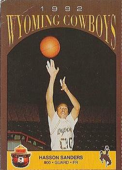 1992-93 Wyoming Cowboys Smokey #NNO Hasson Sanders Front