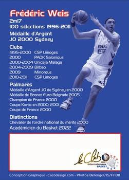 2023 Amicale des Internationaux de Basket Légendes du Basket Français: Série 9 #NNO Frédéric Weis Back