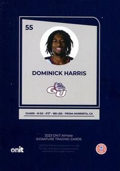 2023-24 ONIT Athlete Gonzaga Bulldogs #NNO Dominick Harris Back