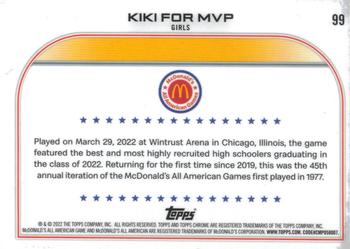 2022 Topps Chrome McDonald's All American - RayWave #99 Kiki For MVP Back