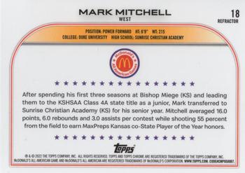 2022 Topps Chrome McDonald's All American - Refractor #18 Mark Mitchell Back