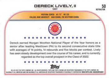 2022 Topps Chrome McDonald's All American - Refractor #50 Dereck Lively, II Back