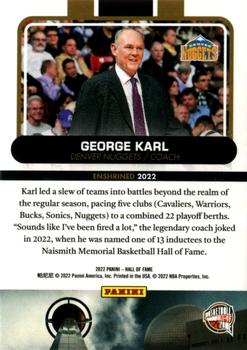2022 Panini Basketball Hall of Fame #NNO George Karl Back