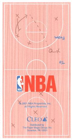 2001 Cleo NBA Valentines #NNO Kobe Bryant Back