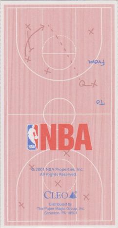 2001 Cleo NBA Valentines #NNO Scottie Pippen Back