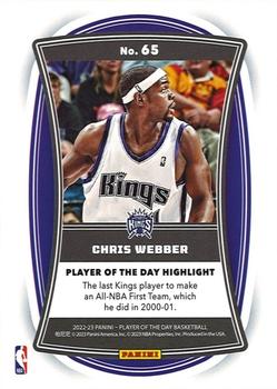 2022-23 Panini Player of the Day - Holo #65 Chris Webber Back
