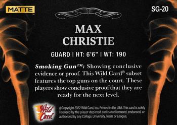 2022 Wild Card Matte - Smoking Guns Black/Orange #SG-20 Max Christie Back