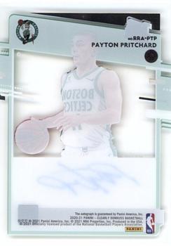 2020-21 Clearly Donruss - Clearly Rated Rookie Autographs #RRA-PTP Payton Pritchard Back