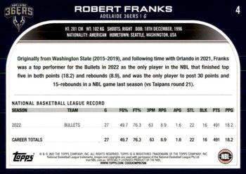 2022-23 Topps NBL #4 Robert Franks Back