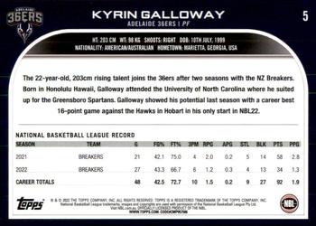 2022-23 Topps NBL #5 Kyrin Galloway Back