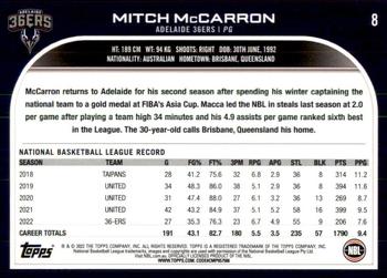 2022-23 Topps NBL #8 Mitch McCarron Back