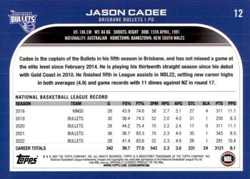 2022-23 Topps NBL #12 Jason Cadee Back