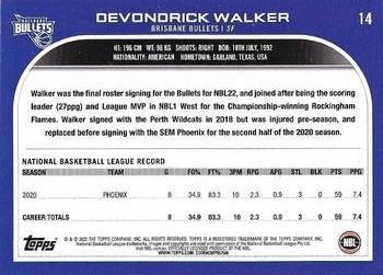 2022-23 Topps NBL #14 Devondrick Walker Back