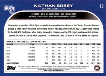 2022-23 Topps NBL #19 Nathan Sobey Back