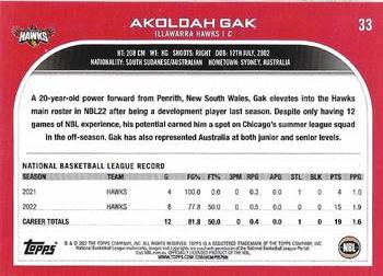 2022-23 Topps NBL #33 Akoldah Gak Back