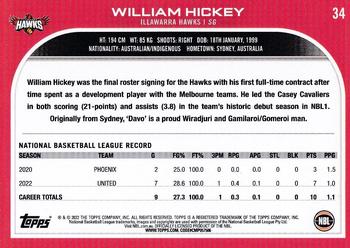 2022-23 Topps NBL #34 William Hickey Back