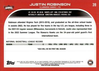 2022-23 Topps NBL #39 Justin Robinson Back