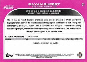 2022-23 Topps NBL #51 Rayan Rupert Back