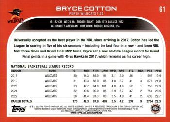 2022-23 Topps NBL #61 Bryce Cotton Back