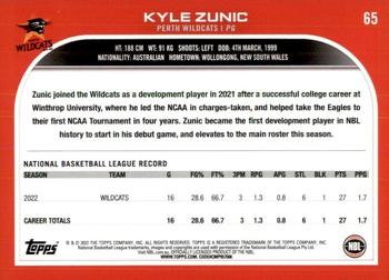 2022-23 Topps NBL #65 Kyle Zunic Back