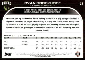 2022-23 Topps NBL #72 Ryan Broekhoff Back