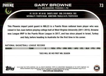 2022-23 Topps NBL #73 Gary Browne Back