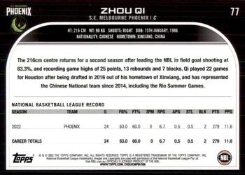 2022-23 Topps NBL #77 Zhou Qi Back