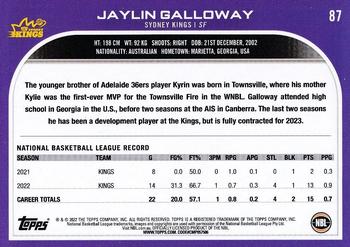 2022-23 Topps NBL #87 Jaylin Galloway Back