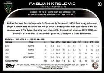 2022-23 Topps NBL #93 Fabijan Krslovic Back