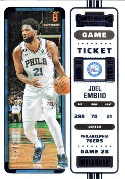 2022-23 Panini Contenders - Game Ticket Blue #9 Joel Embiid Front
