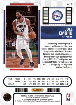 2022-23 Panini Contenders - Game Ticket Red #9 Joel Embiid Back