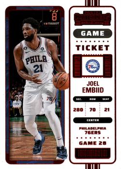 2022-23 Panini Contenders - Game Ticket Red #9 Joel Embiid Front