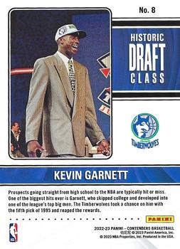 2022-23 Panini Contenders - Historic Draft Class Contenders #8 Kevin Garnett Back