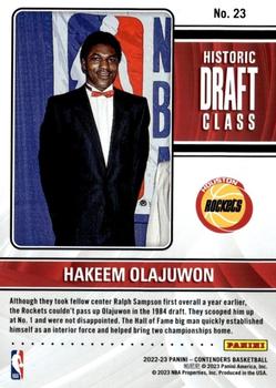 2022-23 Panini Contenders - Historic Draft Class Contenders #23 Hakeem Olajuwon Back